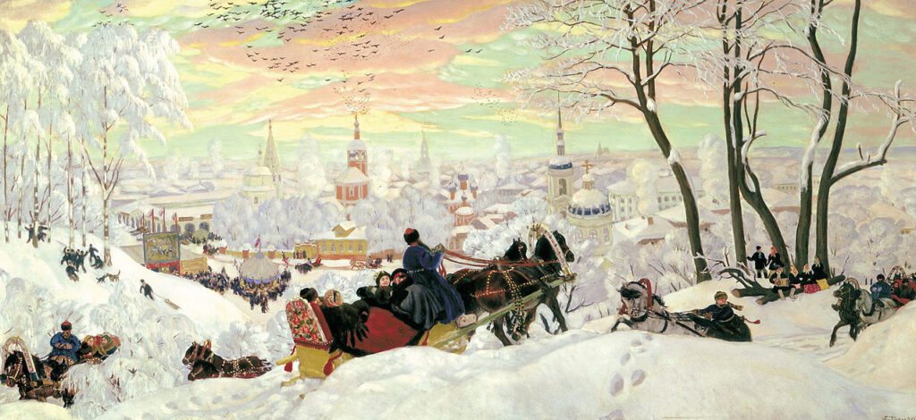 Boris Kustodiev, Maslenitsa (1916), Oil on canvas, The State Russian Museum, St. Petersburg