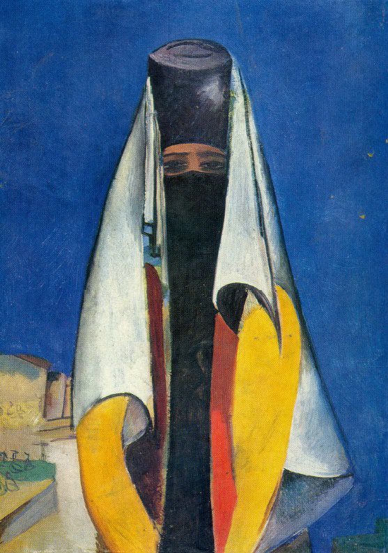 Pavel Kuznetsov, Kyrgyz Woman (1920), Tempera on paper, State Museum of Oriental Art, Moscow