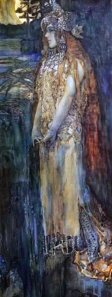 Mikhail Vrubel, Princess Volkhova (1898), Majolica panel, State Russian Museum