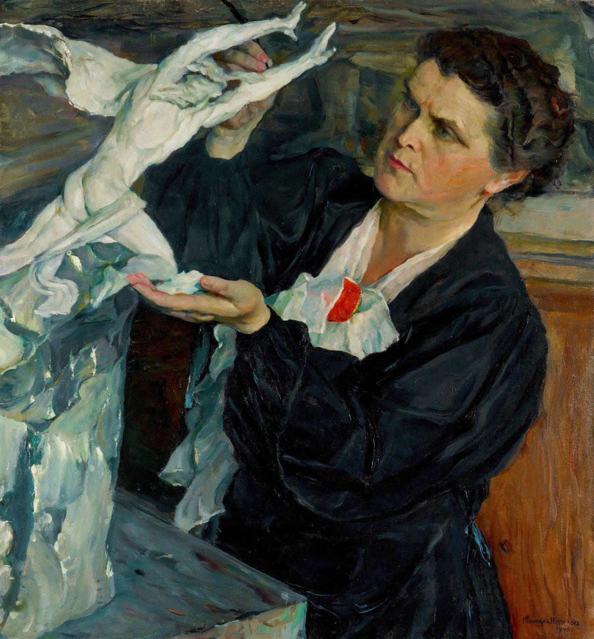 Mikhail Nesterov, Portrait of Vera Mukhina (1940)