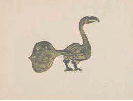 El Lissitzky, Peacock (after a wall painting on the west side of the Mohilev synagogue) (1916)
