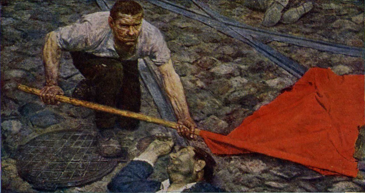 Geliy Korzhev, Raising the Banner (Communists triptych, central panel) (1960)
