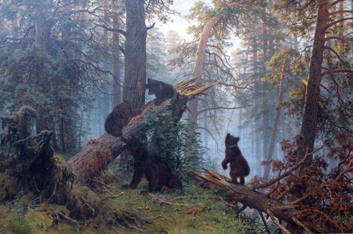 Ivan Shishkin and Konstantin Savitsky, Morning in a Pine Forest (1889)