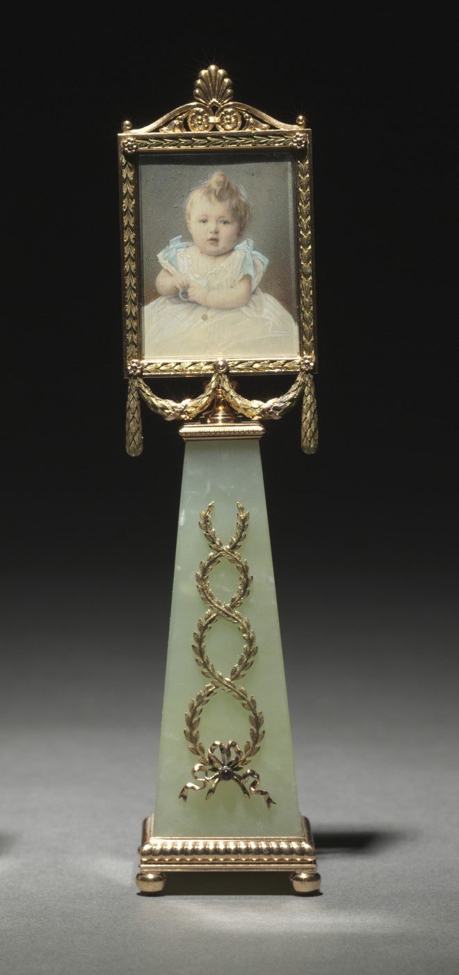 Peter Carl Fabergé, Framed Miniature Portrait of Grand Duchess Olga (1896)