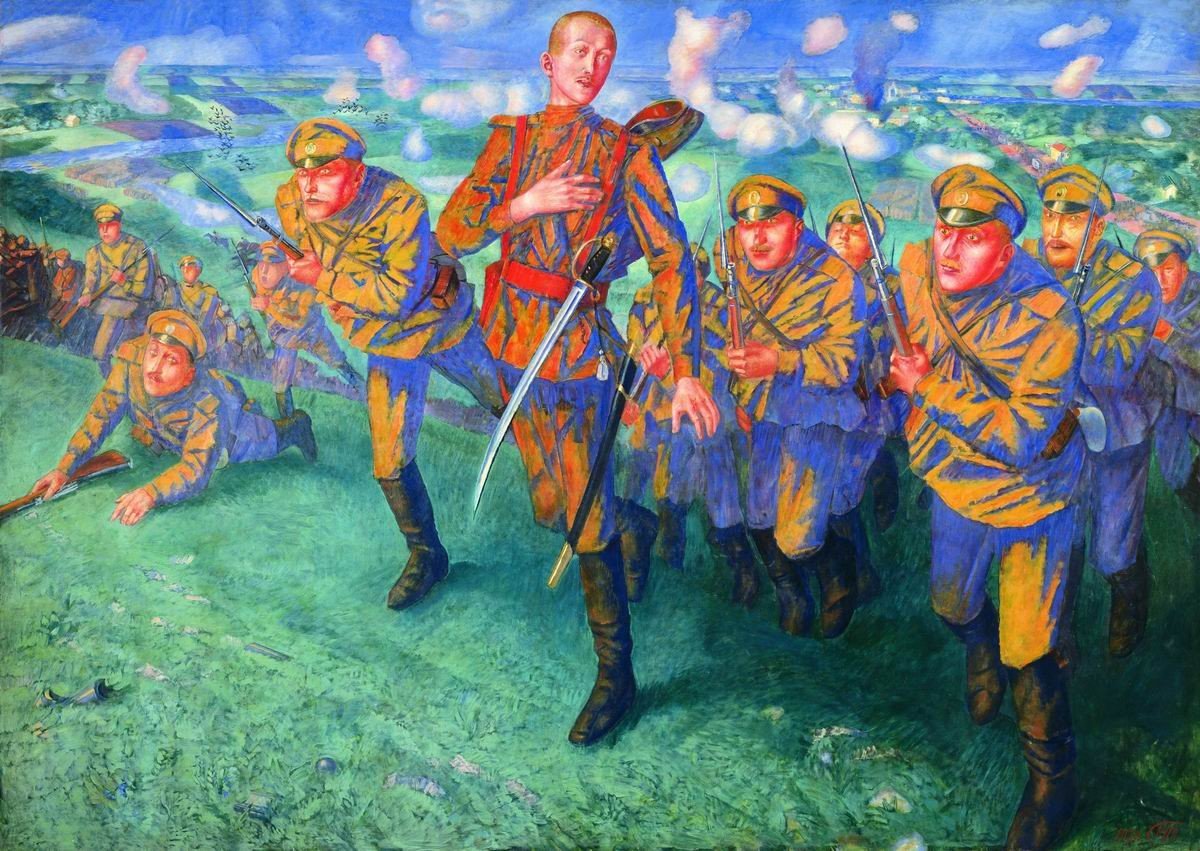 Kuzma Petrov-Vodkin, In the Line of Fire (1916)