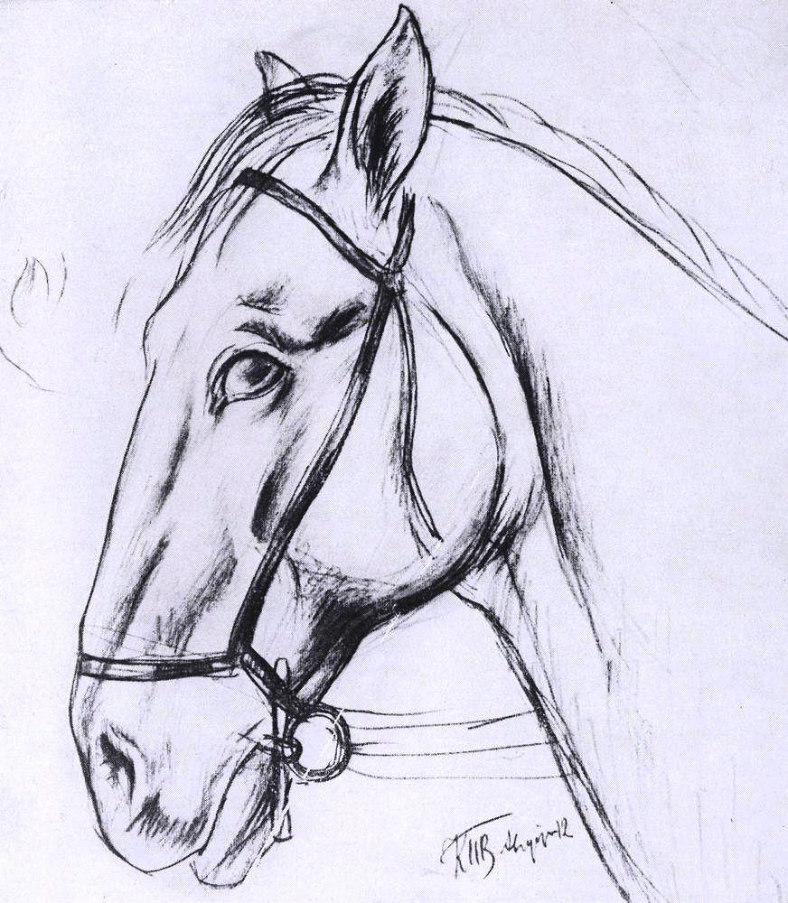 Kuzma Petrov-Vodkin, Study for Bathing of a Red Horse (second sketch) (1912)