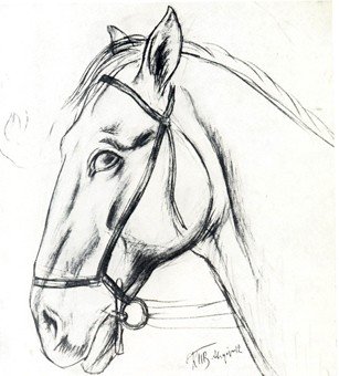 Kuzma Petrov-Vodkin, Study for Bathing of a Red Horse (1912)