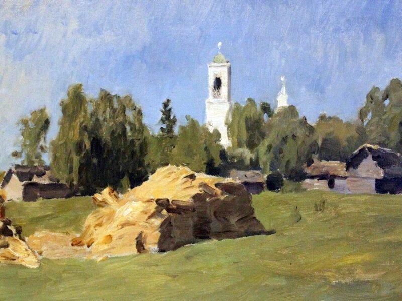 Isaac Levitan, 1889 Levitan Laendliche Landschaft anagoria (1899)